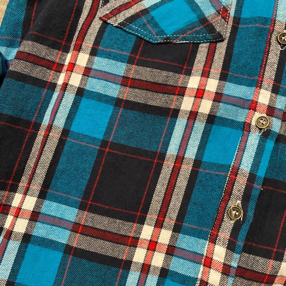 Altar'd State Blue & Navy Plaid Button-Down Shirt - Picture 4 of 5